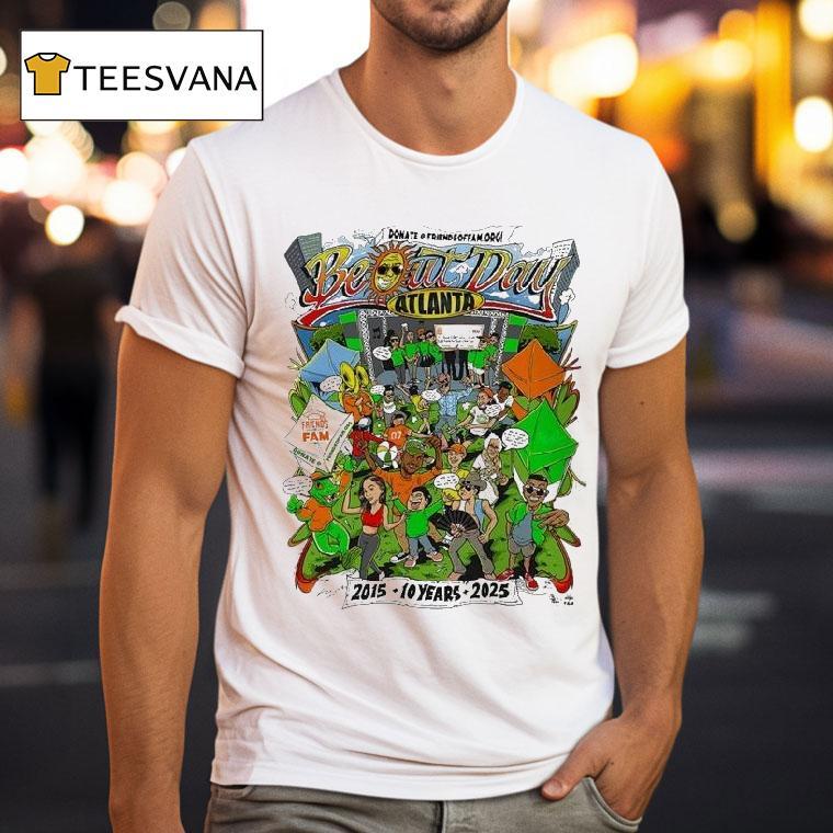 Be Out Day Atlanta 2025 10 Year Anniversary Colorful Event Shirt