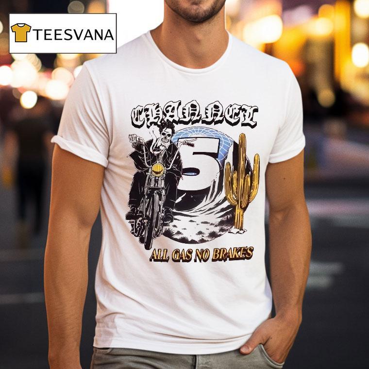 Channel 5 All Gas No Brakes Motor Cactus Globe Skeleton Shirt