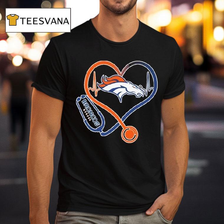 Denver Broncos Nurse Heartbeat Stethoscope Shirt