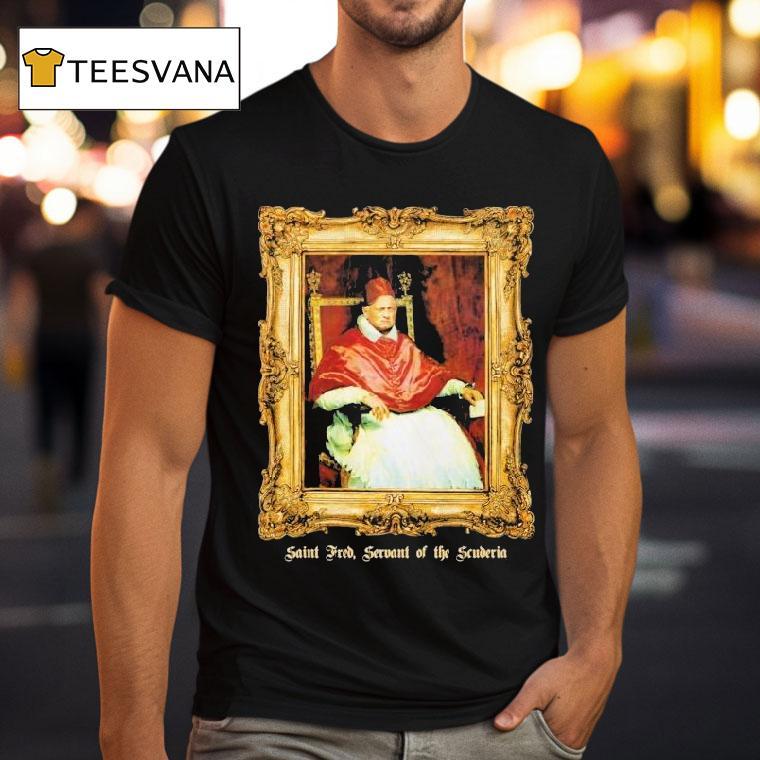 Fred Vasseur Saint Red Servant Of The Scuderia Portrait Shirt
