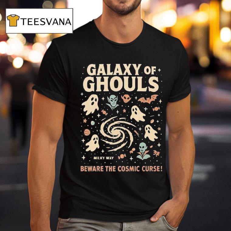 Galaxy Of Ghouls Milky Way Beware The Cosmic Curse Halloween Shirt