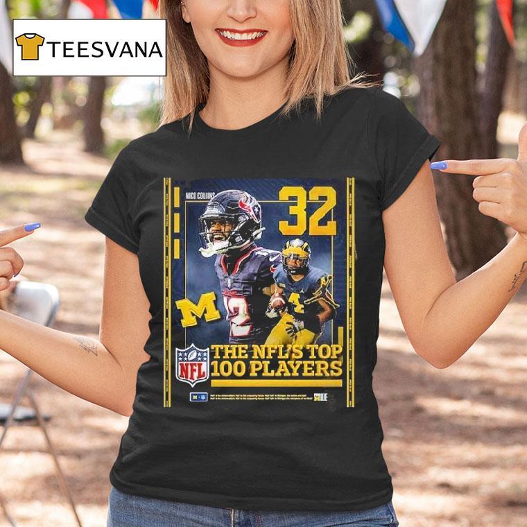 Nico Collins Sports At In On Nfl Top 100 Highlight Nfl American Football Michigan Wolverines Shirt