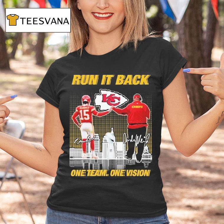 Patrick Mahomes And Andy Reid One Team One Vision Kansas City Chiefs Signatures Shirt