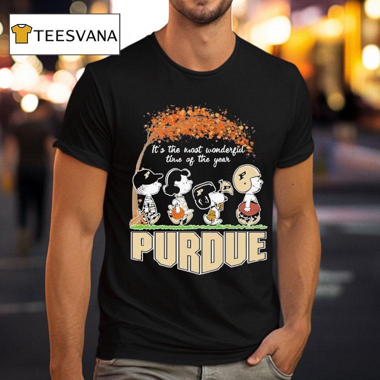 Snoopy The Peanuts Purdue Boilermakers It's The Most Wonderful Time Of The Year Shirt