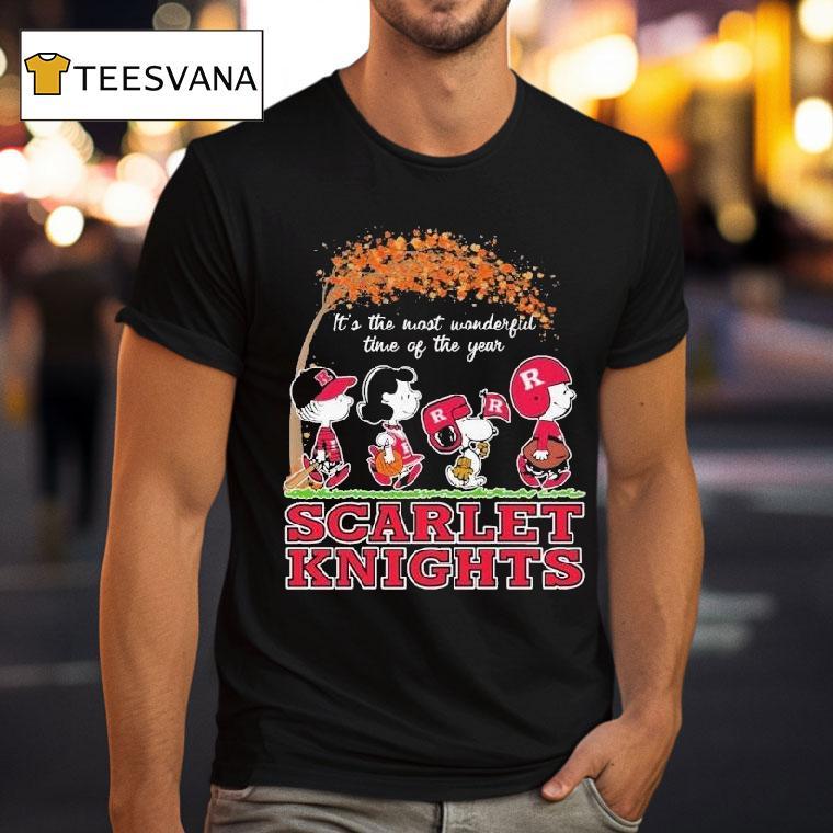 Snoopy The Peanuts Rutgers Scarlet Knights It's The Most Wonderful Time Of The Year Shirt