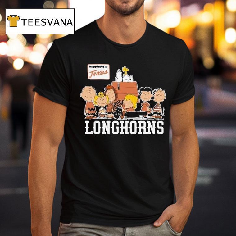 Texas Longhorn X The Peanuts The Gang Happiness Is Texas Shirt