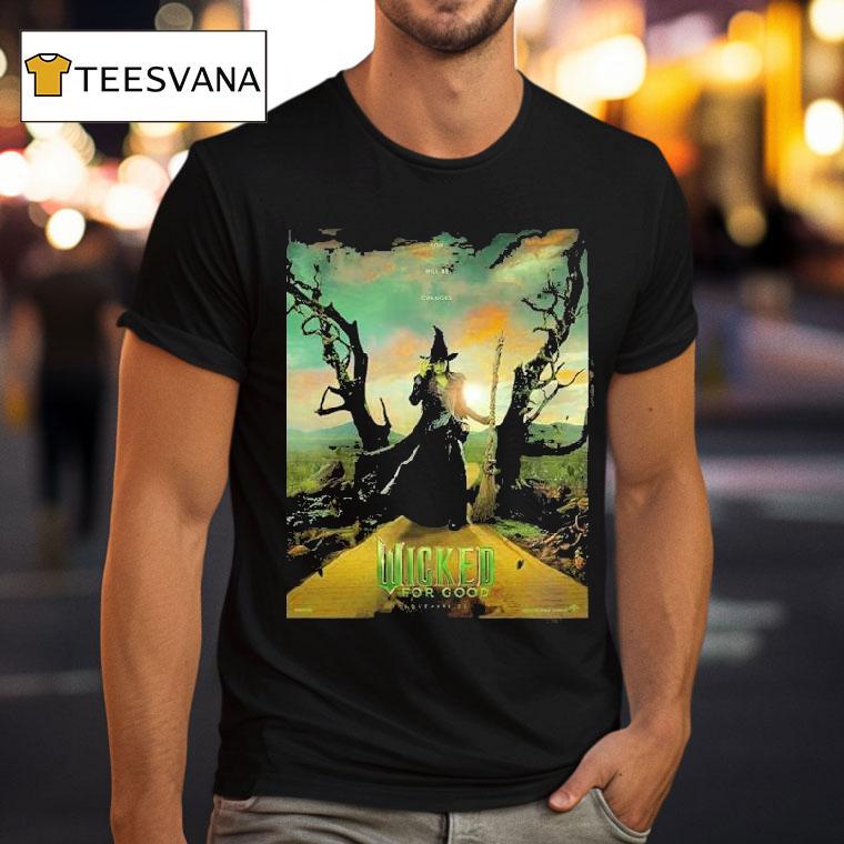 Wicked For Good Movie Featuring Cynthia Erivo As Elphaba On November 21 2025 Dark Fantasy Witch Shirt