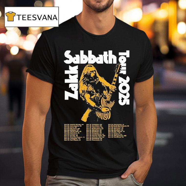 Zakk Sabbath Tour 2025 Dates On October 30 In Rancho Mirage Ca Shirt