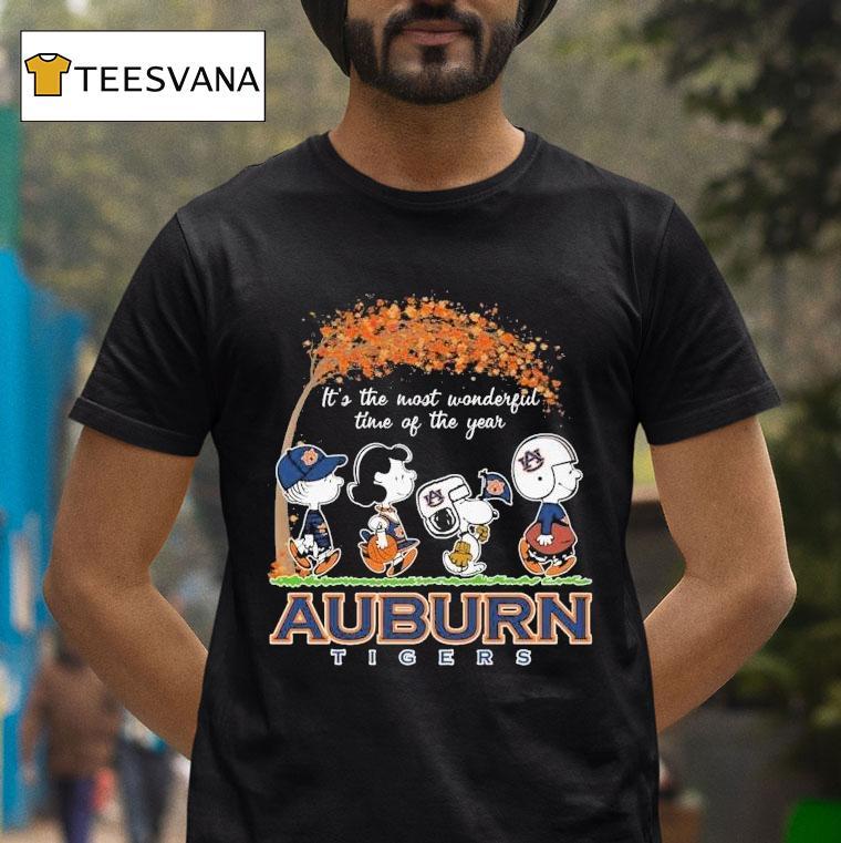 Auburn Tigers X Snoopy And The Peanuts It's The Most Wonderful Time Of The Year Shirt