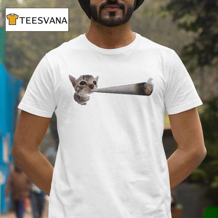Cat Smoking Joint Ciggarates Shirt