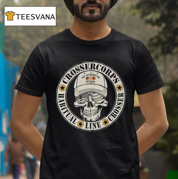 Habitual Linecrosser Crosser Corps Habitual Linecrosser Def Afghanistan Veteran Skull Logo Shirt