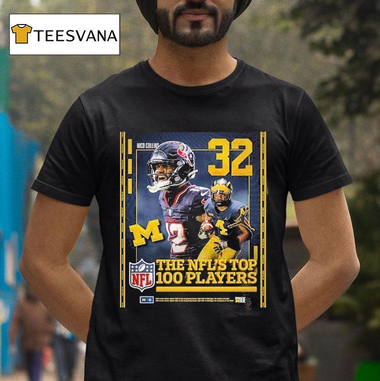 Nico Collins Sports At In On Nfl Top 100 Highlight Nfl American Football Michigan Wolverines Shirt