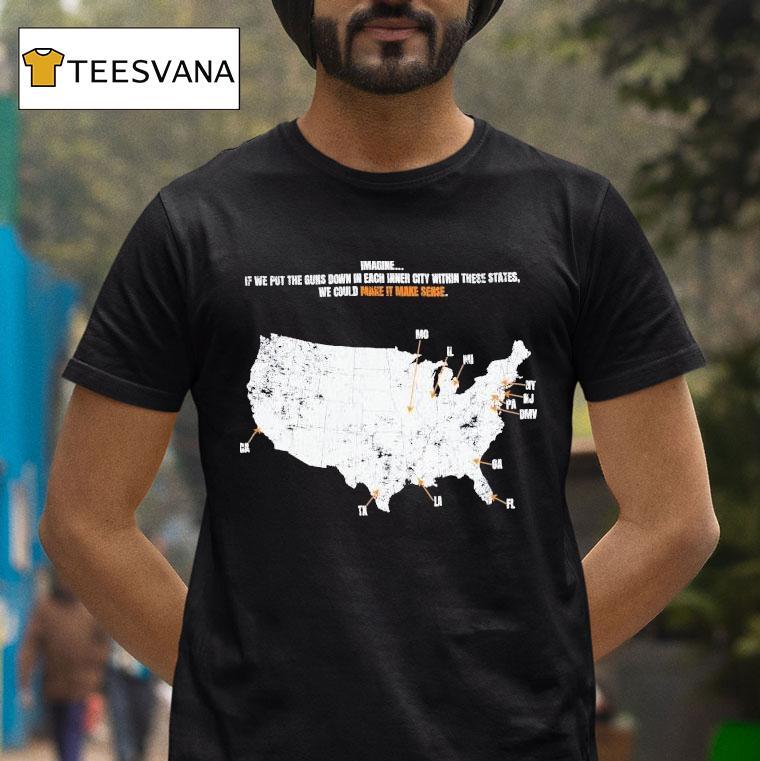 Paper Plane Imagine If We Put The Guns Down In Each Inner City Within These States We Could Make It Make Sense Everytown Usa Shirt