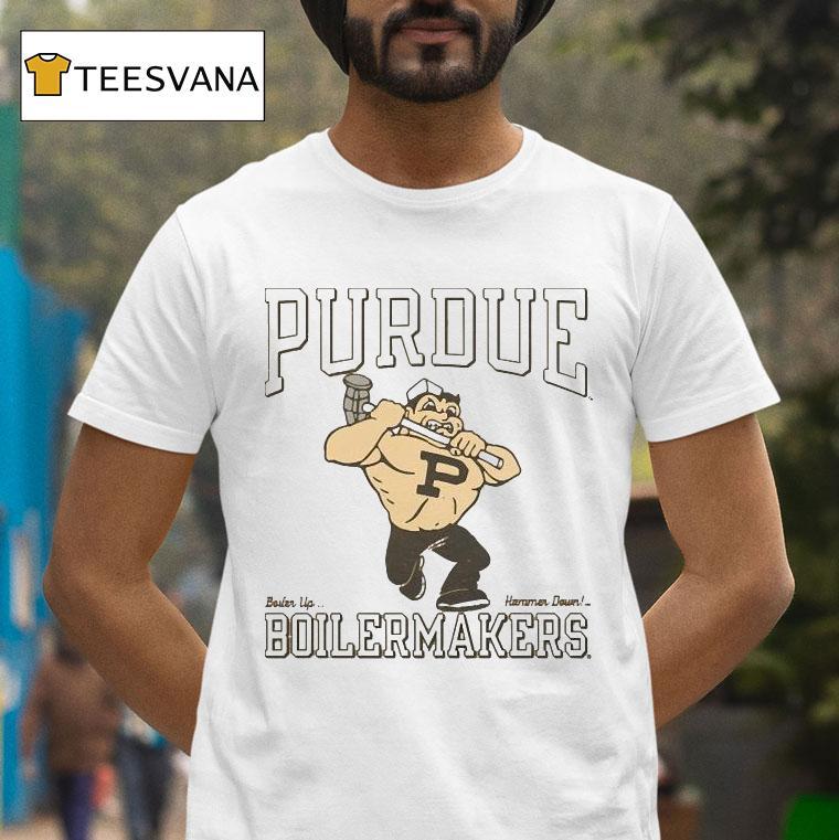 Purdue Boilermaker Boiler Up Hammer Down Pete Mascot Shirt