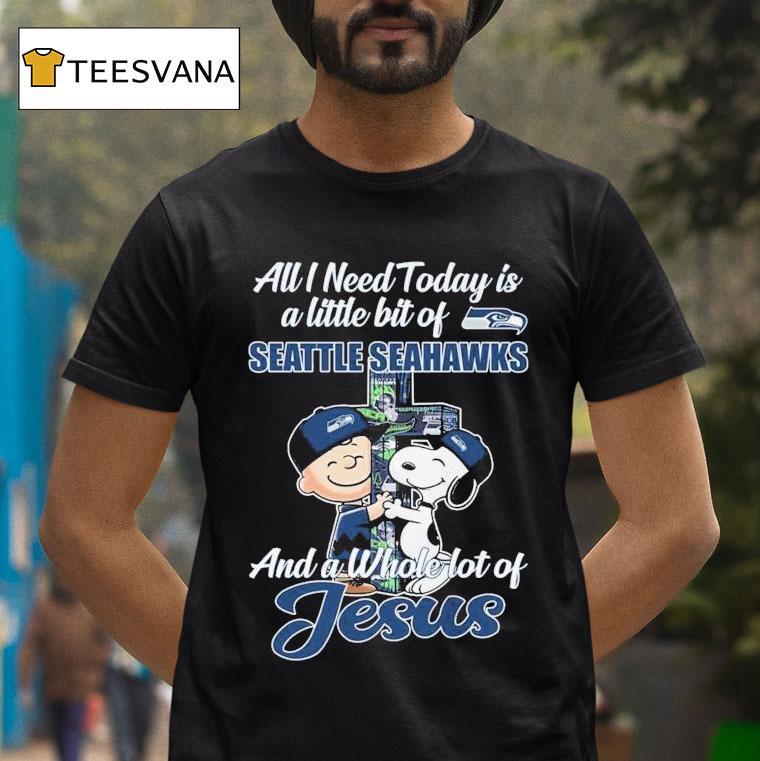Snoopy And Charlie Brown All I Need Today Is A Little Bit Of Seattle Mariners And A Whole Lot Of Jesus Shirt