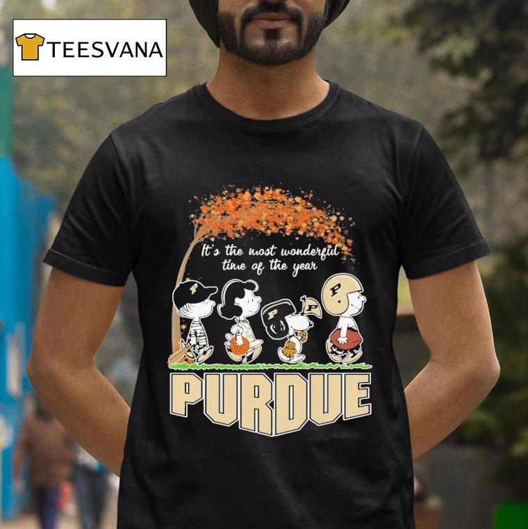 Snoopy The Peanuts Purdue Boilermakers It's The Most Wonderful Time Of The Year Shirt