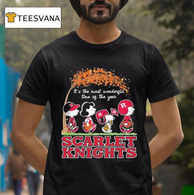 Snoopy The Peanuts Rutgers Scarlet Knights It's The Most Wonderful Time Of The Year Shirt