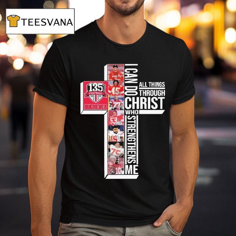 The Ohio State Buckeyes 135th Anniversary 1890-2025 I Can Do Through All Things Through Who Strengthens Me Signatures Shirt