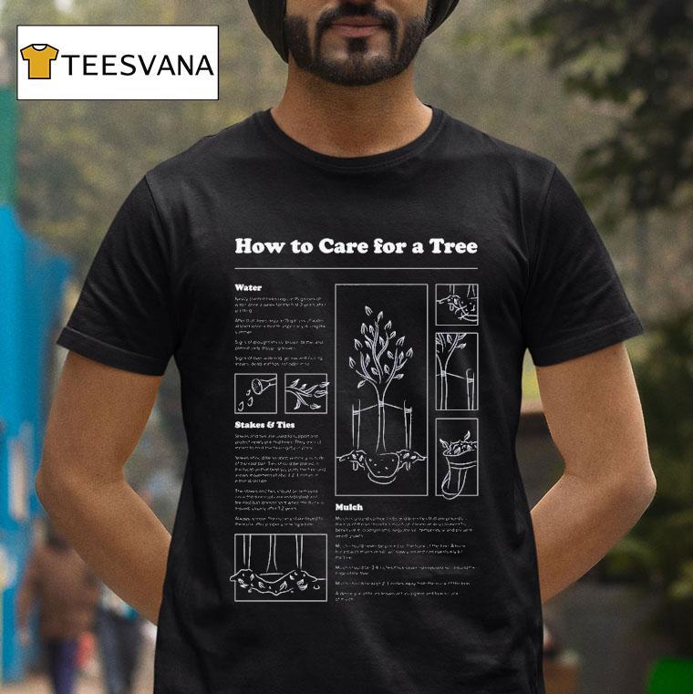 Treepeople How To Care For A Tree Water Stakes And Ties Mulch Shirt