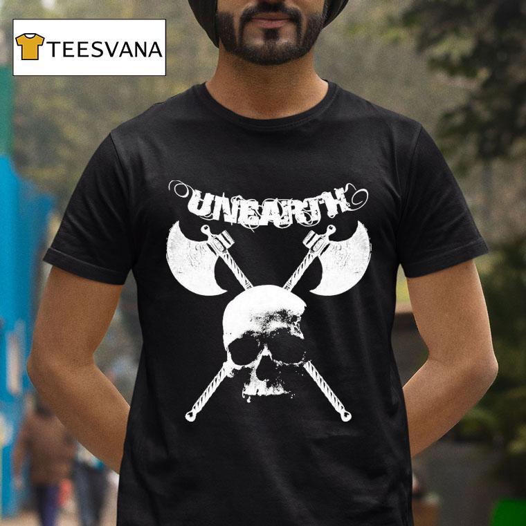 Unearth Boston Fucking Metal Skull Axe Shirt