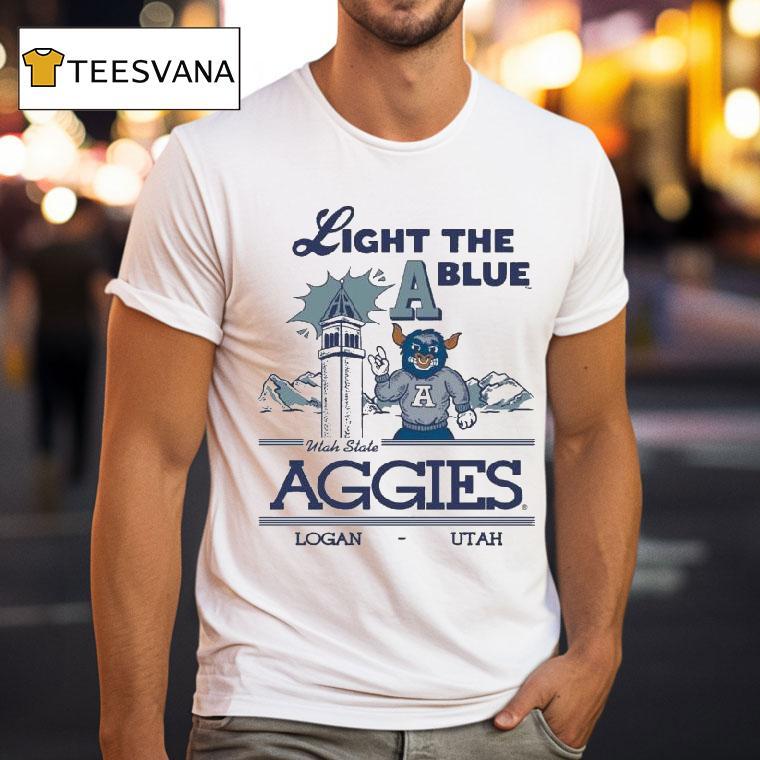 Utah State Aggies Light The Blue A Logan Mascot Shirt