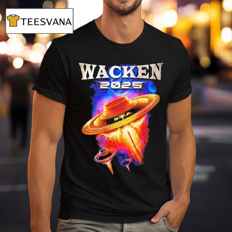 Wacken 34 Years Of Metal Madness Saucer 2025 Ufo Shirt