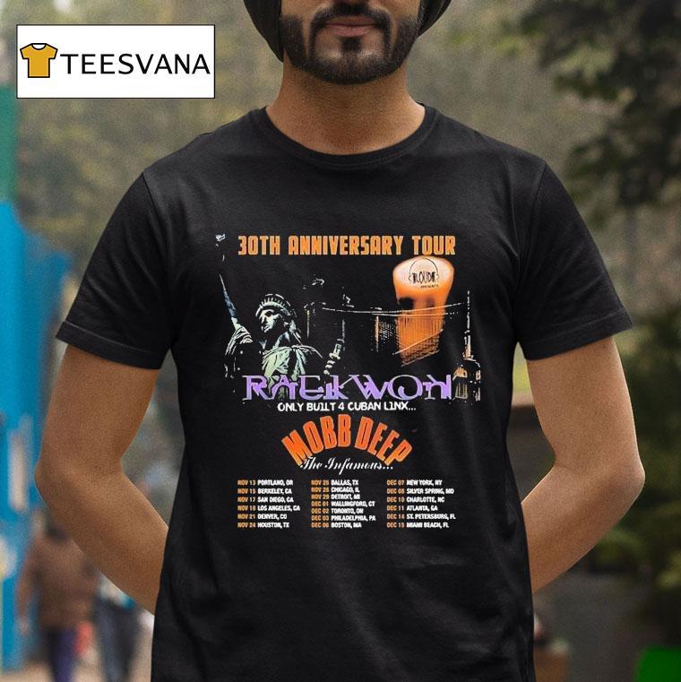 Wu Tang Clan 30th Anniversary Tour 2025 Dates For November And December In Portland Or With Mobb Deep And Raekwon Shirt